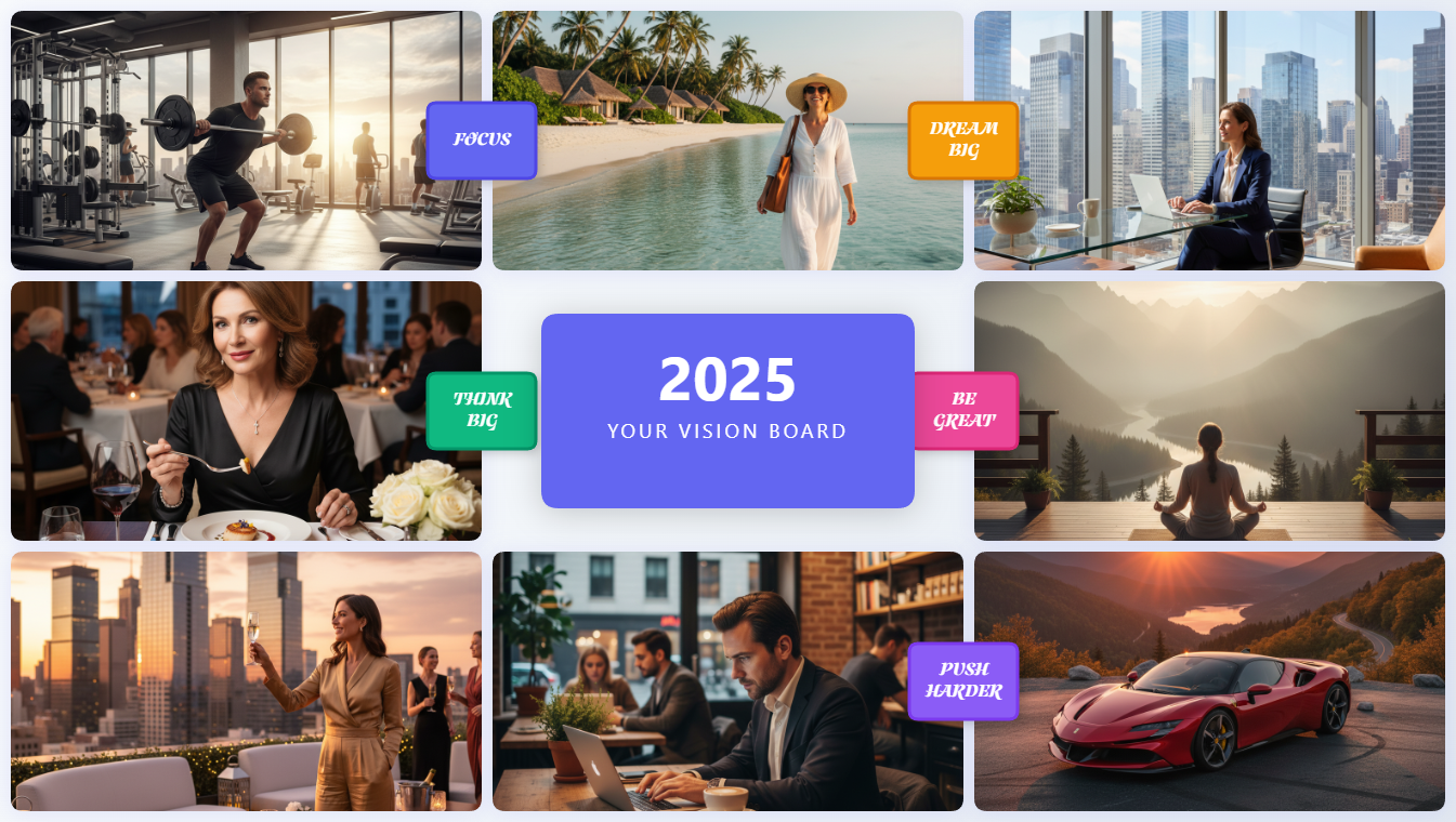 Clean Grid Vision Board
